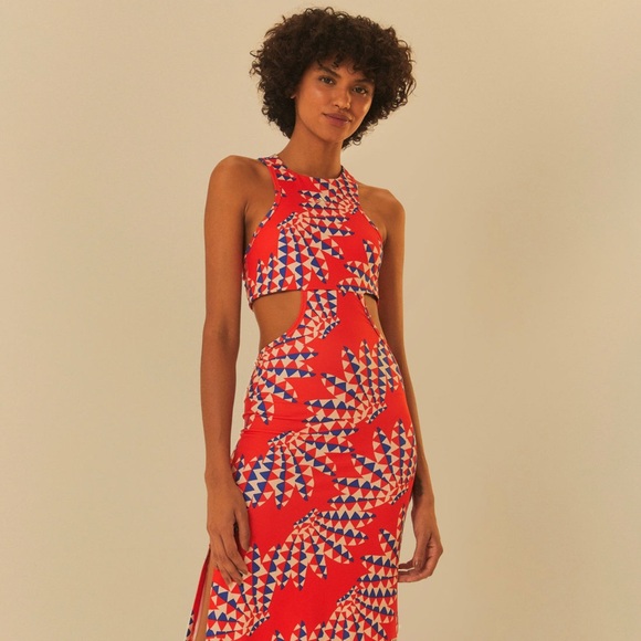 Adidas Farm Rio Psychedelic Wave Red Dress - Picture 3 of 4